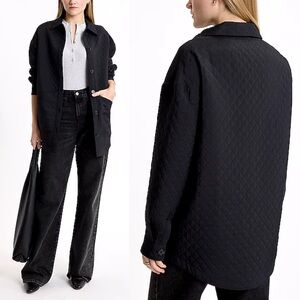 Express Black Quilted Utility Jacket